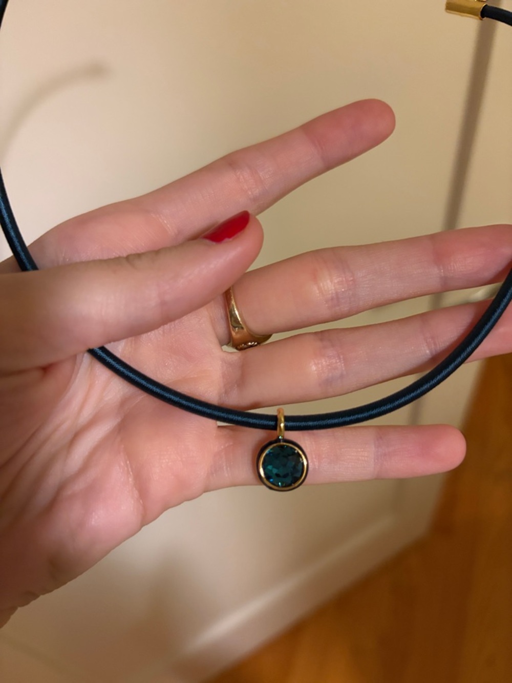 Veronica Beard Teal Cord Pendant - Picture 4 of 4